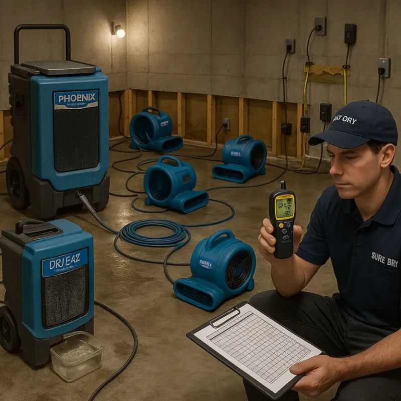 Structural Drying and Dehumidification process in Walker, MI